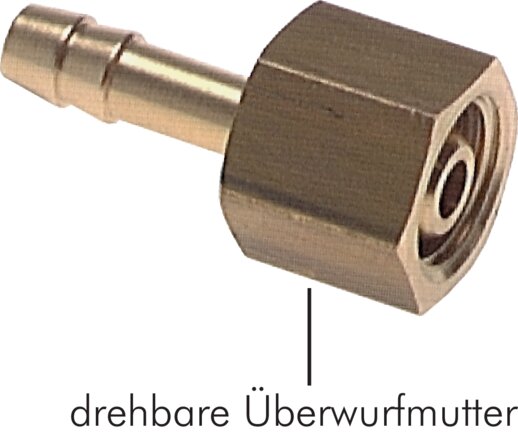 Exemplarische Darstellung: Schauchtülle mit Überwurfmutter, 16 bar Messing